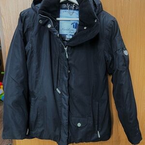 Obermeyer Women’s Black Ski Hooded Jacket Black Size 8 Thermolite Plus